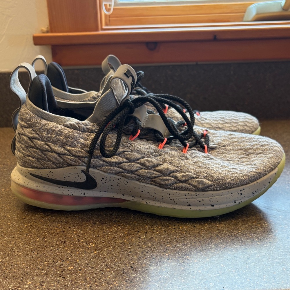 Nike Gray quilted Sneakers with Red Accents